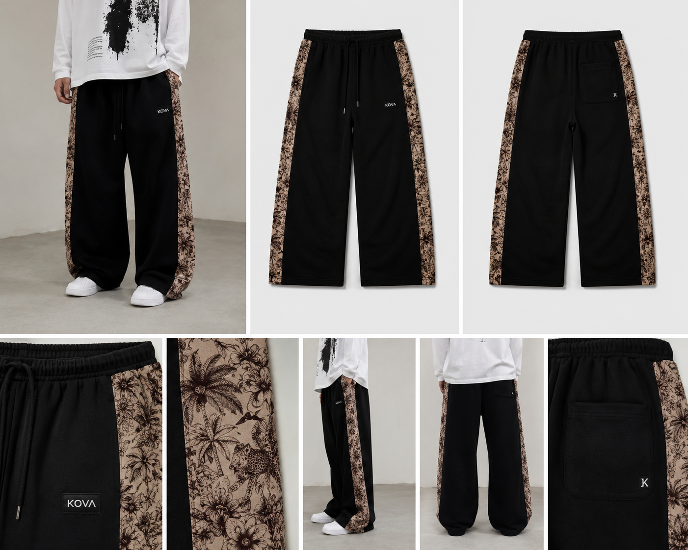 KOVA Jacquard Wide Leg Pants